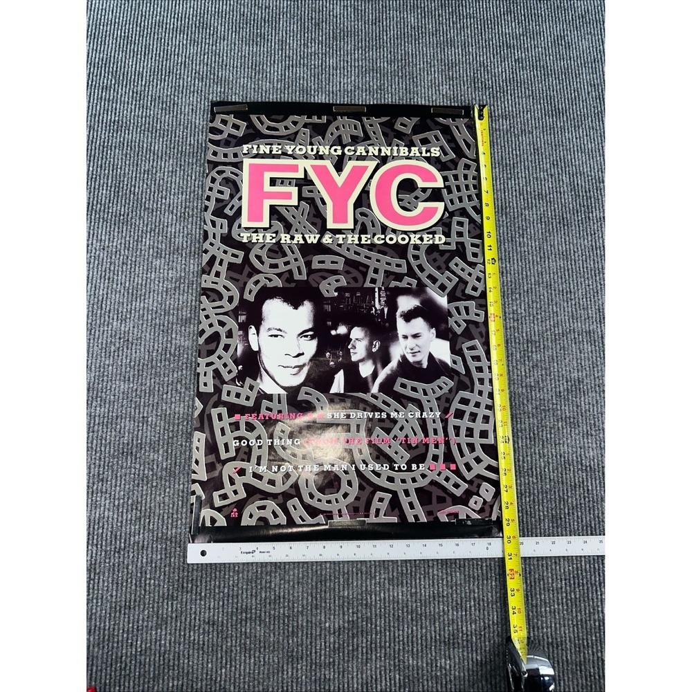 Fine Young Cannibals 1989 MCA Promo Poster 30x20 The Raw & The Cooked FYC VTG